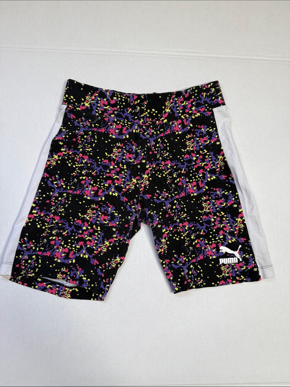 Puma Black with Pink Purple Yellow Splatter Performance Shorts